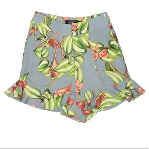 PatBO Floral Ruffle Hem Shorts